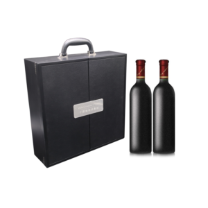 Black wooden wine box