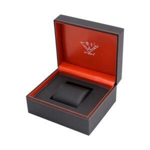 Red inside the gray watch box
