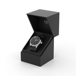 Black angled paper box